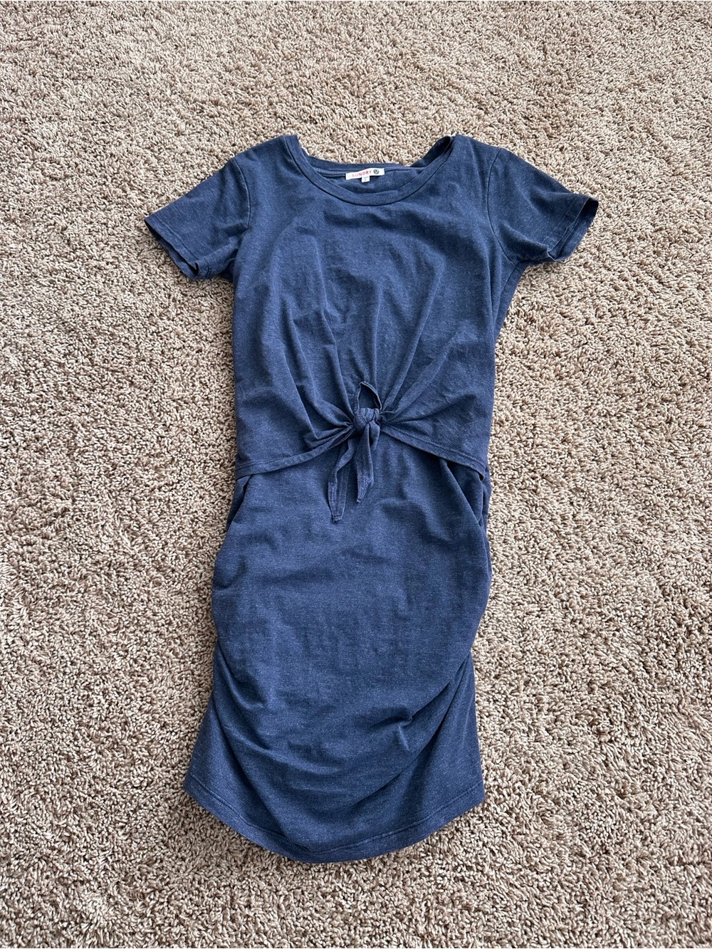 Sundry Navy Tie-Front Mini Dress